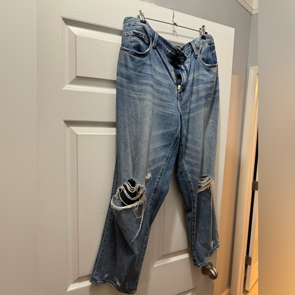 Pistola Presley '90s Roller Medium Blue High-Rise Distressed Jeans - Picture 6 of 8